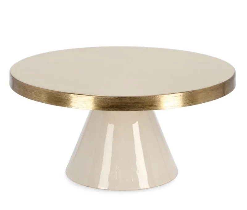 Discount Bizzotto ALZATA DECORATIVA VELMA ORO BEIGE D30
