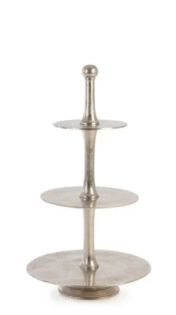 Discount Bizzotto ALZATA 3P DECORATIVA MALLET ARGENTO H82