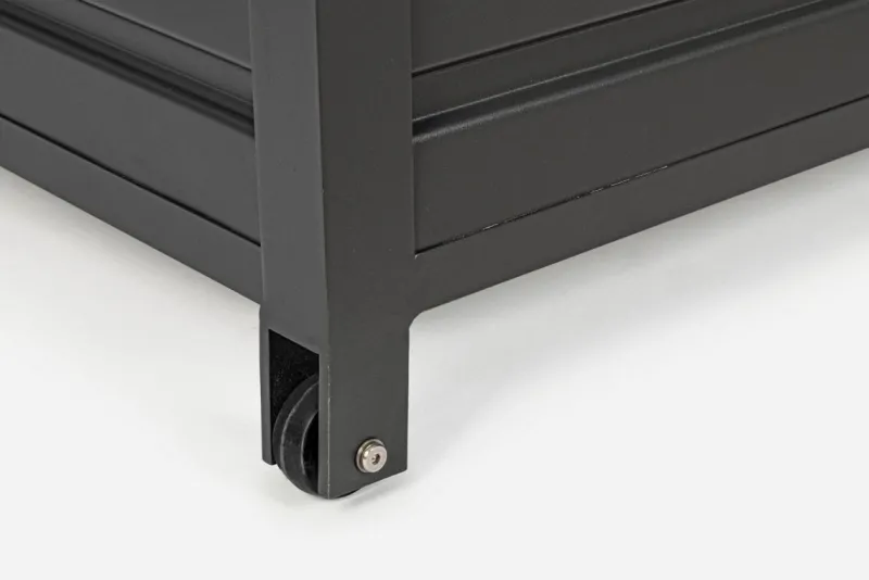 Clearance Bizzotto BAULE PORTA CUSCINI SMALL CON RUOTE ANTRACITE YK13 - ATLANTIC