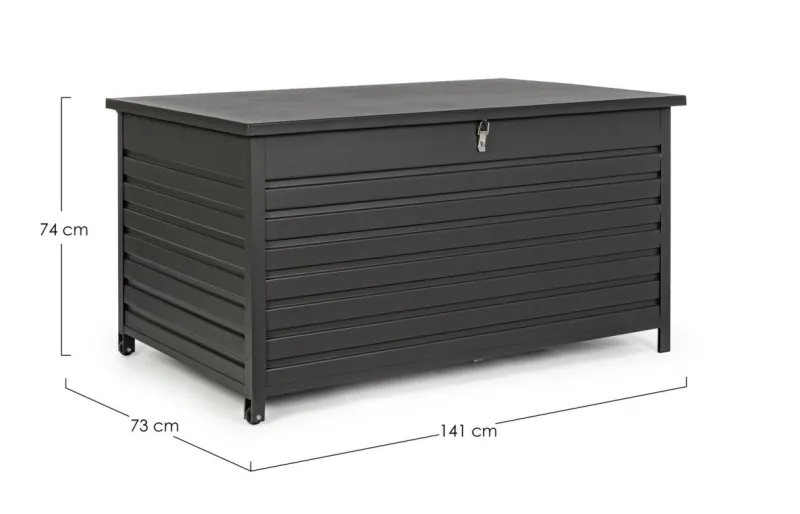 Clearance Bizzotto BAULE PORTA CUSCINI SMALL CON RUOTE ANTRACITE YK13 - ATLANTIC