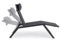 Bizzotto CHAISE LONGUE IN ALLUMINIO ANTRACITE JX55 - KRION