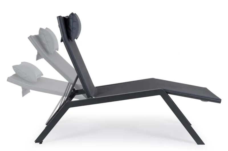 Bizzotto CHAISE LONGUE IN ALLUMINIO ANTRACITE JX55 - KRION