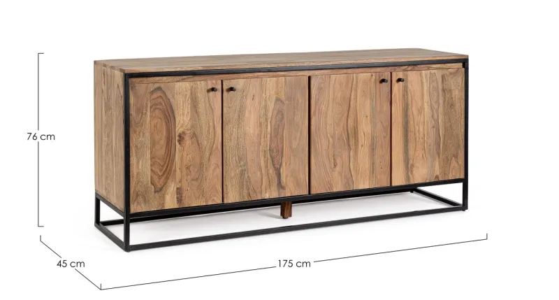 Discount Bizzotto CREDENZA 4 ANTE IN LEGNO SHEESHAM - NARTAN