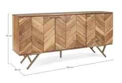 Clearance Bizzotto CREDENZA IN LEGNO 3 ANTE - RAIDA