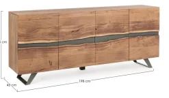 Clearance Bizzotto CREDENZA IN LEGNO 4 ANTE - ARON