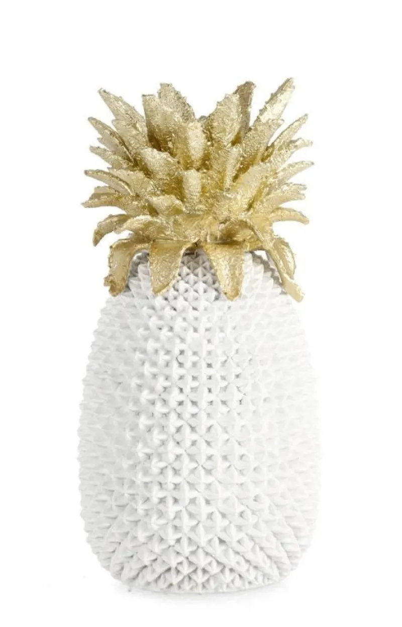 Bizzotto DECORAZIONE ANANAS SURABAYA BIANCO H49,5