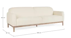 Outlet Bizzotto DIVANO EFFETTO BOUCLE' NATURALE - DETROIT