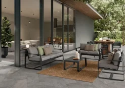 Outlet Bizzotto DIVANO IN ALLUMINIO ANTRACITE YK13 - MERRIGAN