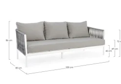 Clearance Bizzotto DIVANO IN CORDA PER ESTERNO BIANCO WG20 - FLORENCIA