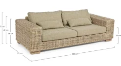Best Bizzotto DIVANO IN FIBRE NATURALI 4 POSTI - LEANDRO