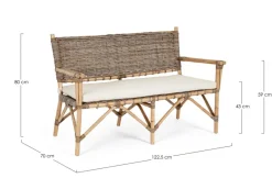 Outlet Bizzotto DIVANO IN FIBRE NATURALI CON CUSCINI - TARIFA