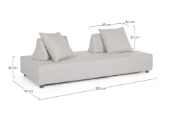 Outlet Bizzotto DIVANO IN TESSUTO PER ESTERNO - PIPER