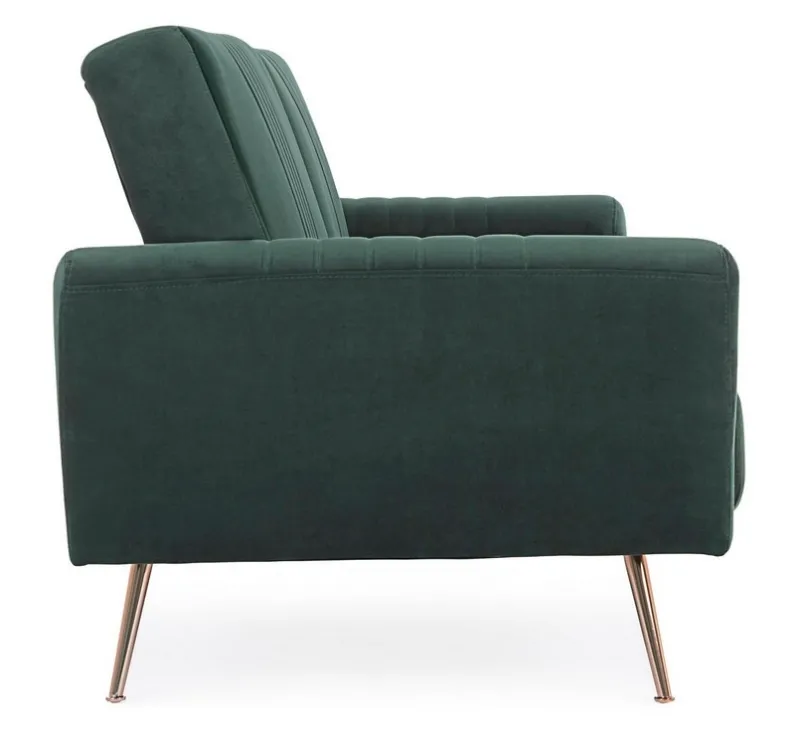 Clearance Bizzotto DIVANO LETTO IN VELLUTO VERDE SCURO - JOHNNY