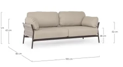 Discount Bizzotto DIVANO 2P C-C PARDIS RAVEN QS25