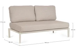 Outlet Bizzotto DIVANO 2P MODULARE C-C GERALD PELICAN