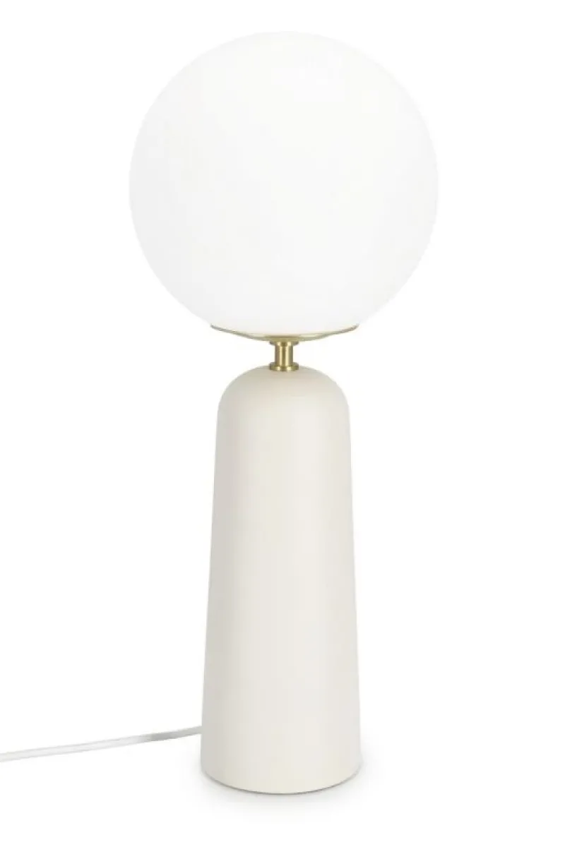 Discount Bizzotto LAMPADA TAV. DELPHINE TONDO BIANCO H51