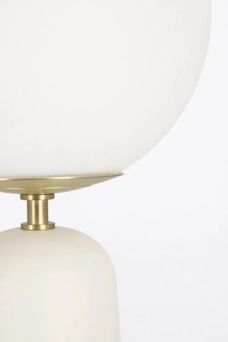 Discount Bizzotto LAMPADA TAV. DELPHINE TONDO BIANCO H51