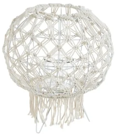Discount Bizzotto LANTERNA MACRAME BIANCO H38