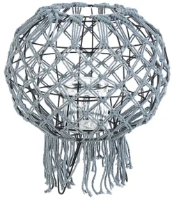 Clearance Bizzotto LANTERNA MACRAME GRIGIO H38