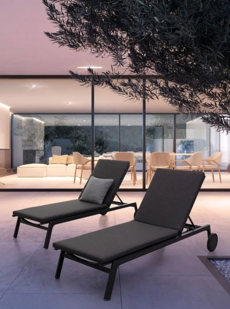 Bizzotto LETTINO IN ALLUMINIO CON RUOTE ANTRACITE WG21 - JALISCO