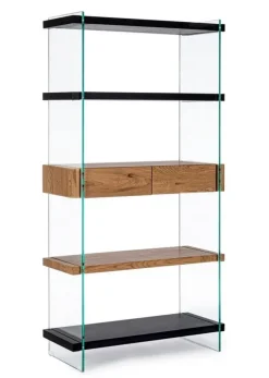Bizzotto LIBRERIA 2 CASSETTI NERA - LINE WOOD