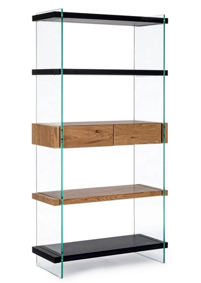 Bizzotto LIBRERIA 2 CASSETTI NERA - LINE WOOD