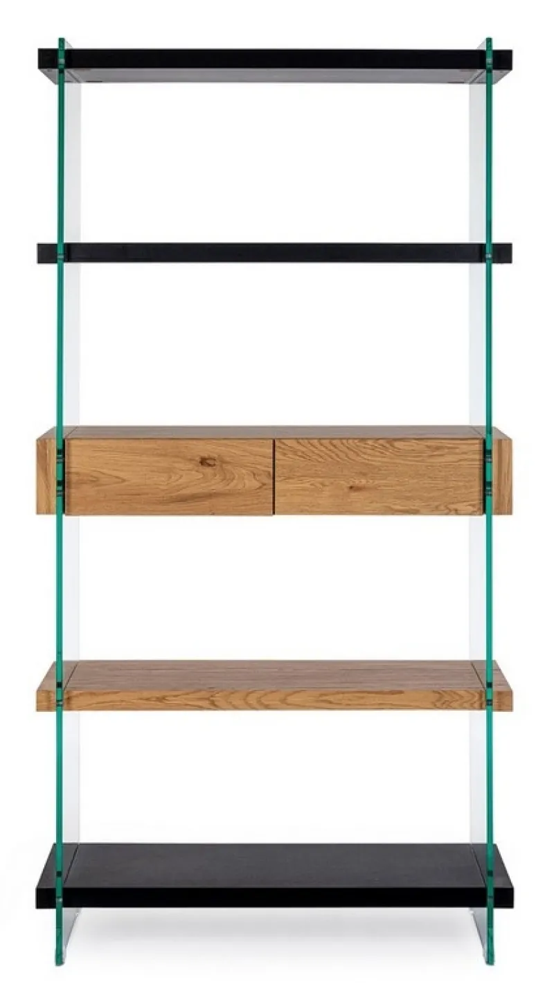 Bizzotto LIBRERIA 2 CASSETTI NERA - LINE WOOD