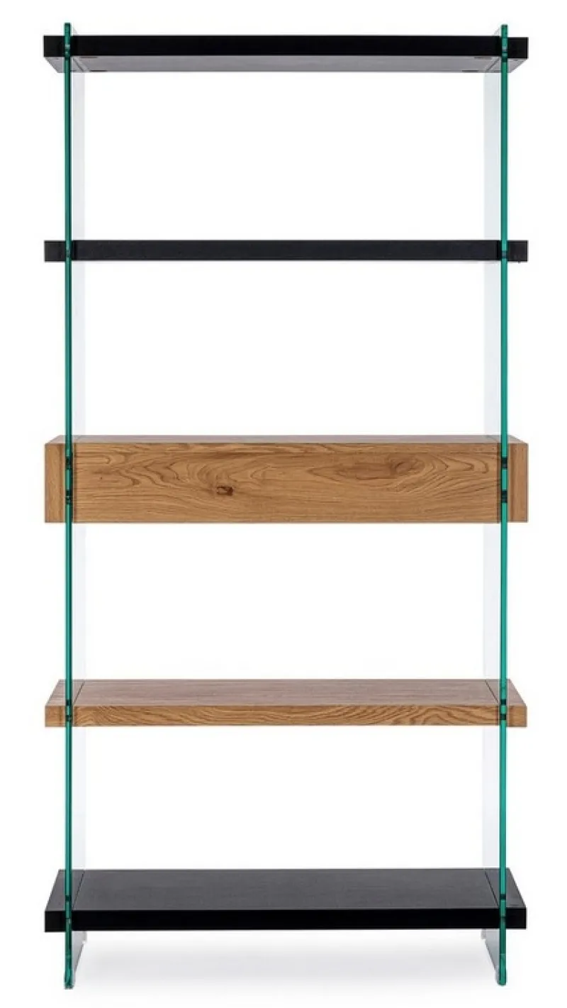 Bizzotto LIBRERIA 2 CASSETTI NERA - LINE WOOD