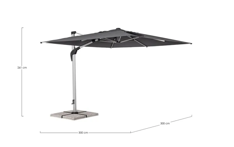 Discount Bizzotto OMBRELLONE BRACCIO ARIES 3X3 ANOD-GRI T