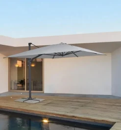 New Bizzotto OMBRELLONE BRACCIO IN ALLUMINIO 4X4 ANTRACITE - INES