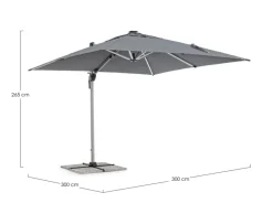 Best Bizzotto OMBRELLONE BRACCIO IN ALLUMINIO 3X3 ANTRACITE - INES