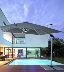 Best Bizzotto OMBRELLONE BRACCIO IN ALLUMINIO 3X3 ANTRACITE - INES