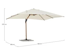 Outlet Bizzotto OMBRELLONE IN ALLUMINIO 3X4 BEIGE - ORION