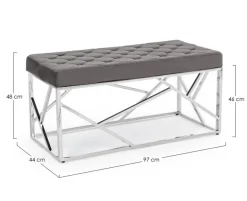 Discount Bizzotto PANCA COLOR GRIGIO - RAYAN