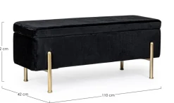 Hot Bizzotto PANCA CONTENITORE IN VELLUTO NERO - IRINA