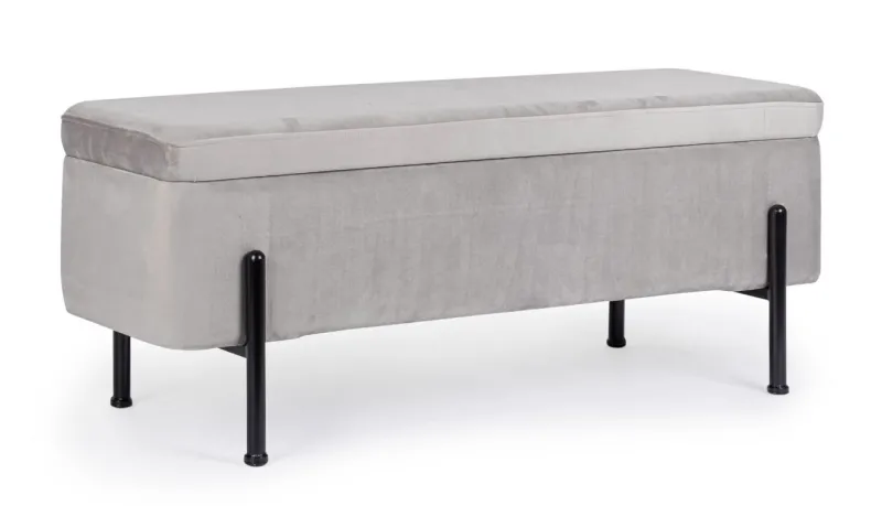 Clearance Bizzotto PANCA CONTENITORE IN VELLUTO GRIGIO CHIARO - IRINA
