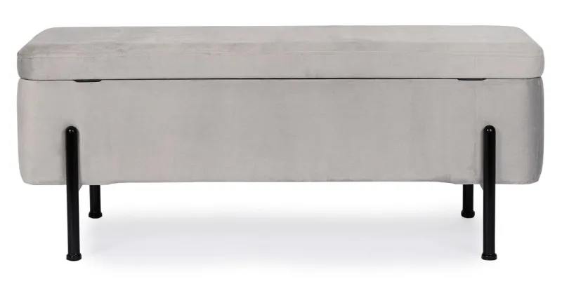 Clearance Bizzotto PANCA CONTENITORE IN VELLUTO GRIGIO CHIARO - IRINA