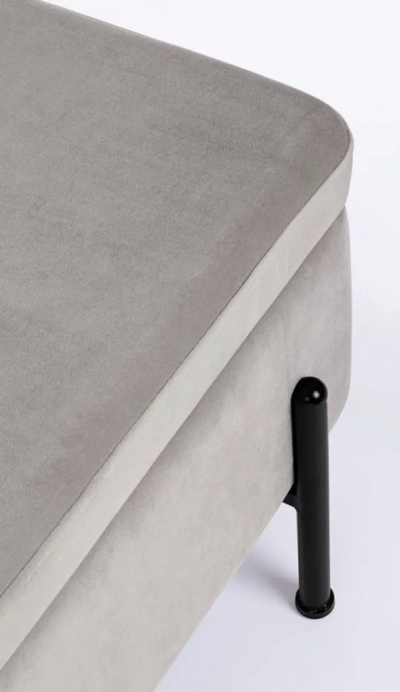 Clearance Bizzotto PANCA CONTENITORE IN VELLUTO GRIGIO CHIARO - IRINA