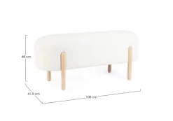 Discount Bizzotto PANCA EFFETTO BOUCLE' BIANCO - DAYLA