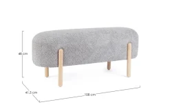 Outlet Bizzotto PANCA EFFETTO BOUCLE' GRIGIO CHIARO - DAYLA