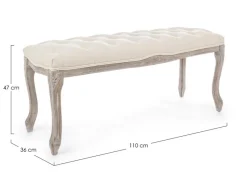 Online Bizzotto PANCA IN TESSUTO NATURALE - MATHILDE