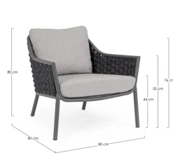 Outlet Bizzotto POLTRONA ANTRACITE QS22/GRAPHITE - EVERLY