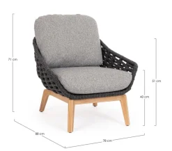 Outlet Bizzotto POLTRONA ANTRACITE - TAMIRES
