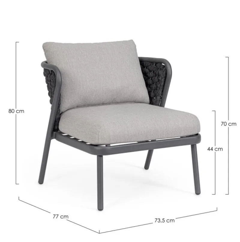 Online Bizzotto POLTRONA ANTRACITE QS22/GRAPHITE - HARLOW