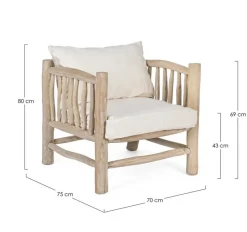 Hot Bizzotto POLTRONA CON CUSCINO IN TEAK - SAHEL