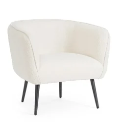 Outlet Bizzotto POLTRONA EFFETTO BOUCLE' BIANCO - AVRIL