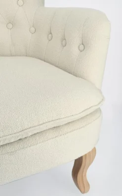 Outlet Bizzotto POLTRONA EFFETTO BOUCLE' PANNA - ORLINS