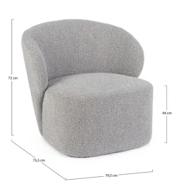 Outlet Bizzotto POLTRONA EFFETTO BUCLE' GRIGIO - BABILA