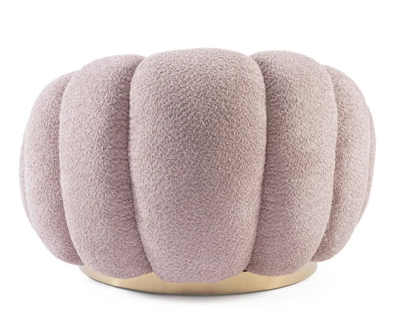 New Bizzotto POLTRONA GIREVOLE EFFETTO BOUCLE' ROSA ANTICO - FLOREL