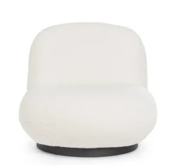 Discount Bizzotto POLTRONA GIREVOLE EFFETTO BOUCLE' BIANCO - MARGOT
